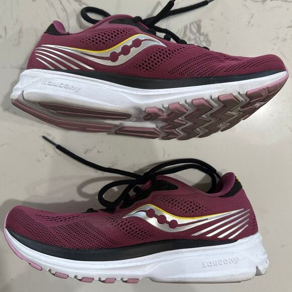 Saucony Women's Ride 14 Running Sneaker Quartz/Vizigold, Size 7, EUC - Picture 2 of 8